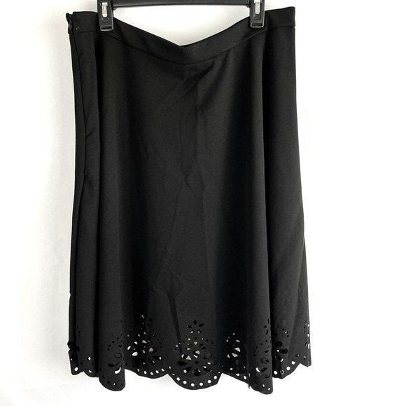 Emery Rose Dresses & Skirts - Emery Rose Womens Black Laser Cut Skirt A-Line 3XL Whimsigoth Emo Cottage Core